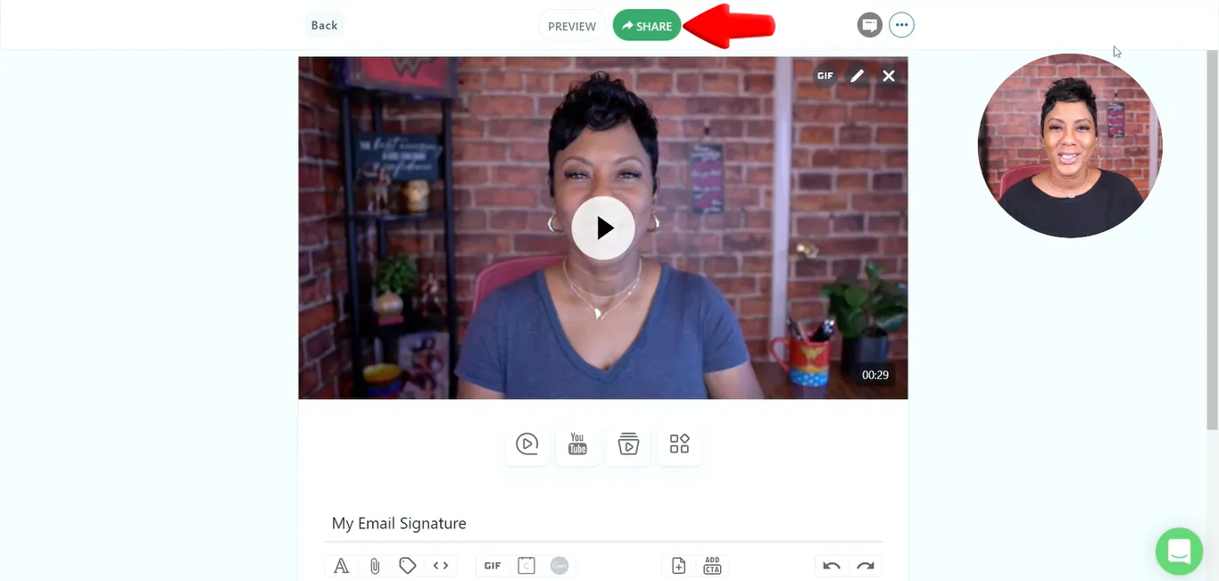 click share button