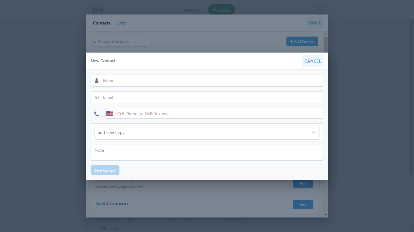Create contact