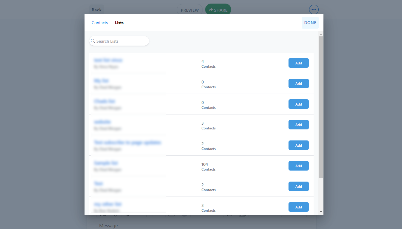 lists