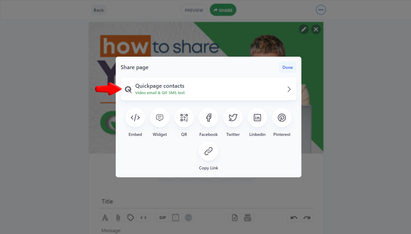 quickpage contacts arrow 1