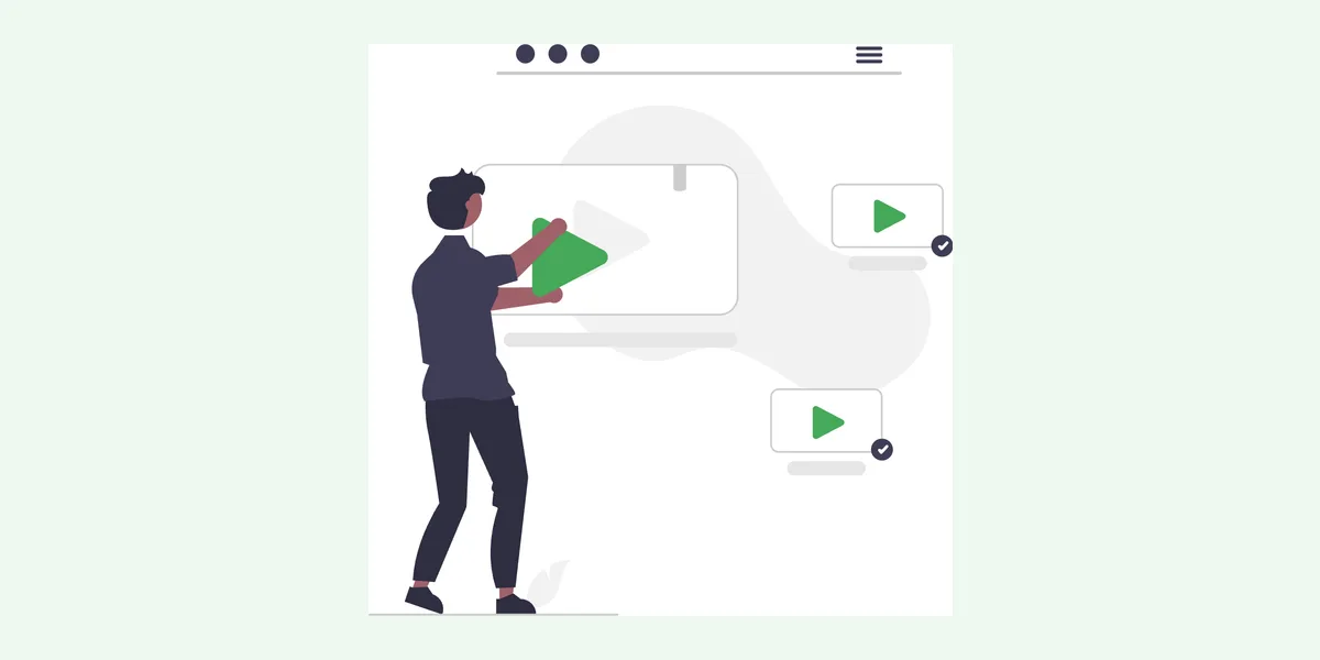 A marketer assembling video content into a campaign