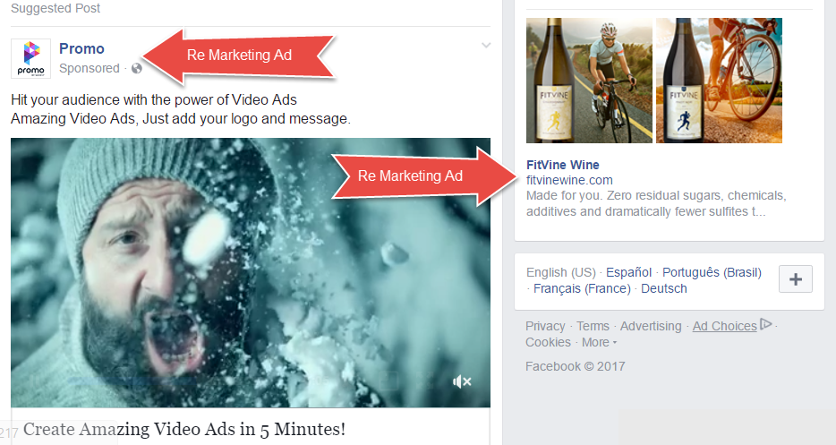 re targeting ad facebook